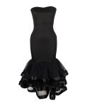 Bandeau Layered Mesh Ruffles Party Dress