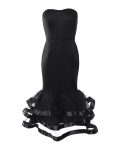 Bandeau Layered Mesh Ruffles Party Dress
