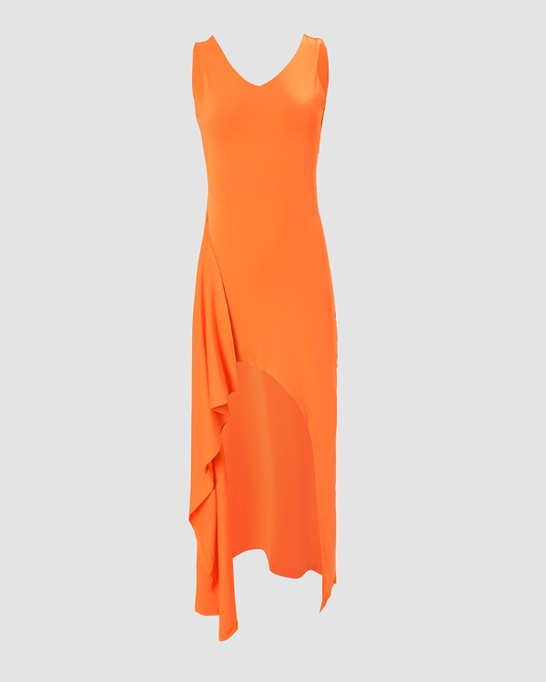 Backless Sleeveless Asymmetrical Party Dress