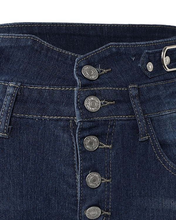 Button Decor High Waist Skinny Jeans