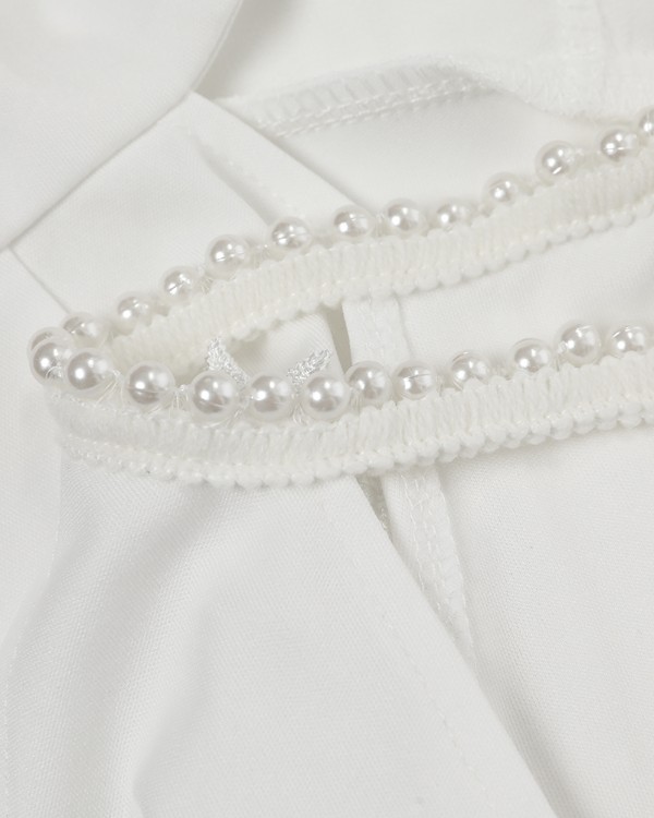 Cutout Lace Patch Sheer Mesh Ruched Jumpsuit