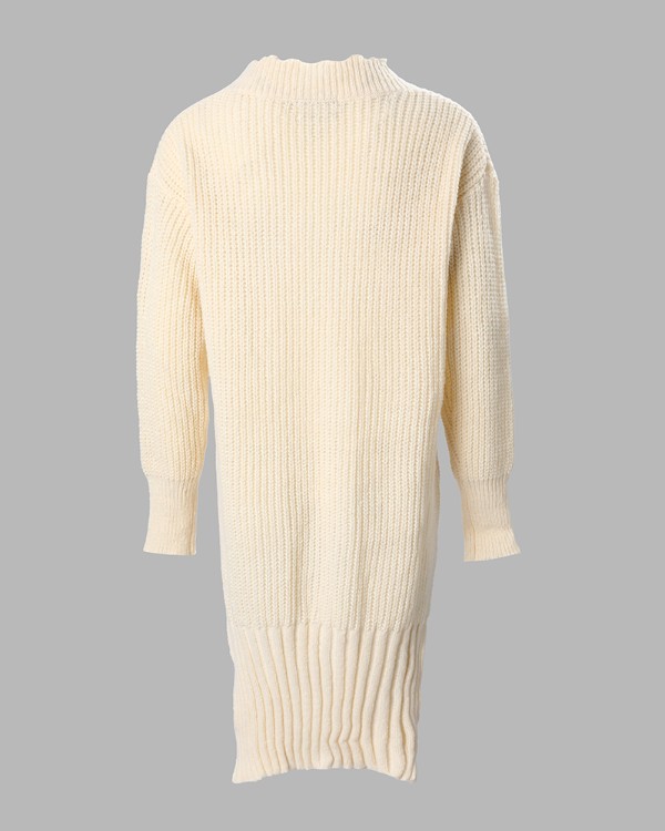 Long Sleeve Distressed Chunky Knit Sweater Dress