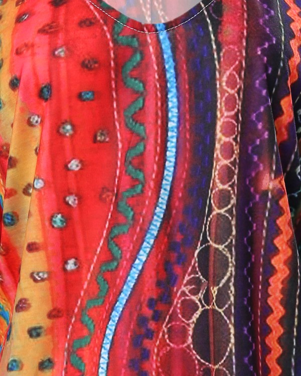 Abstract Geometric Print Casual Dress