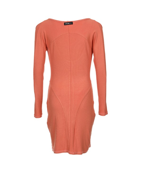 Cold Shoulder Contrast Stitch Bodycon Dress