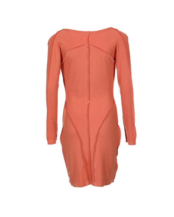 Cold Shoulder Contrast Stitch Bodycon Dress
