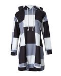 Geometric Print Hooded Long Sleeve Casual Dress
