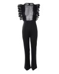 Contrast Lace Ruffle Hem Jumpsuit