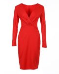 Glitter Ruched Long Sleeve Party Dress