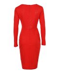 Glitter Ruched Long Sleeve Party Dress