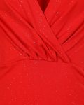 Glitter Ruched Long Sleeve Party Dress