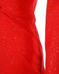 Glitter Ruched Long Sleeve Party Dress