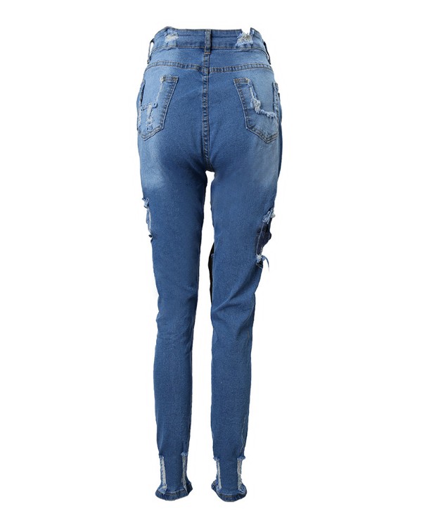 Ripped Cutout High Waist Jeans