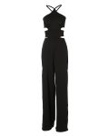 Criss Cross Backless Split Hem Jumpsuit