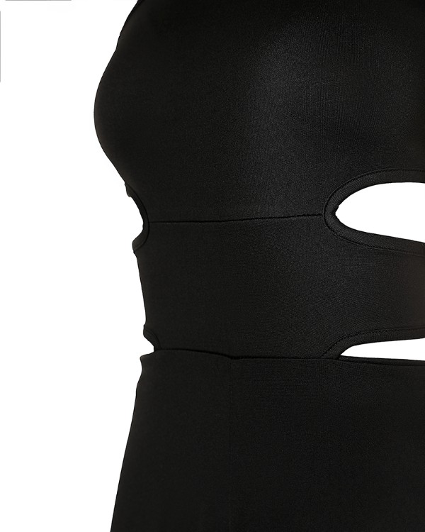Criss Cross Backless Split Hem Jumpsuit