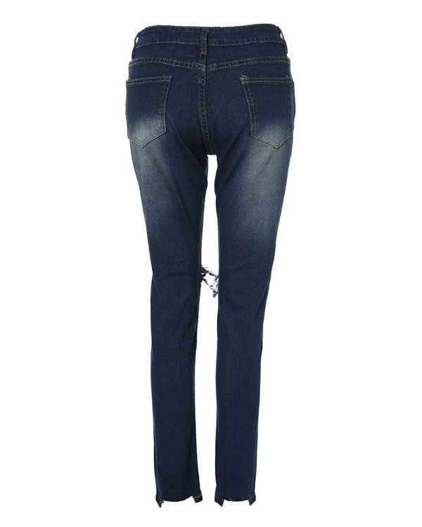 High Waist Ripped Cutout Jeans