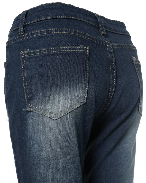 High Waist Ripped Cutout Jeans
