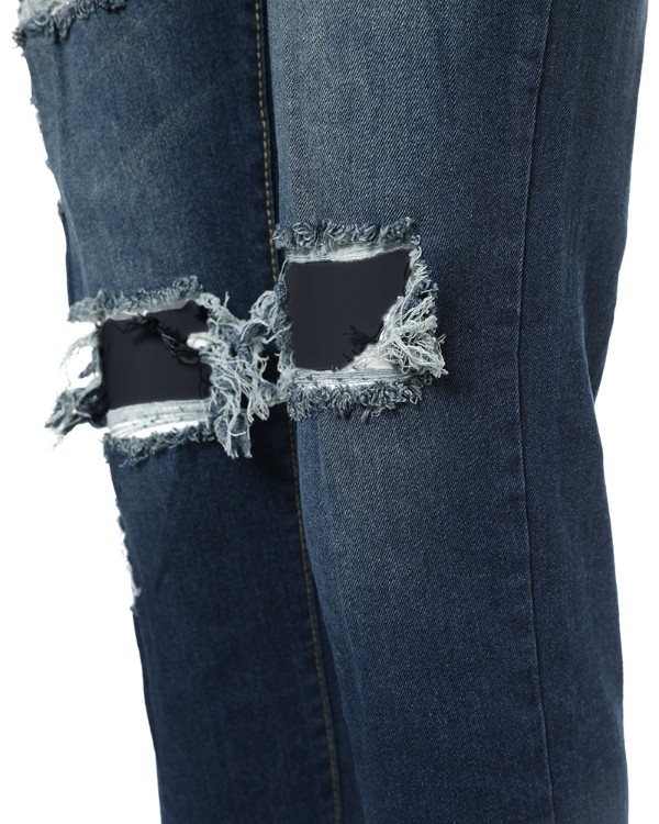 High Waist Ripped Cutout Jeans