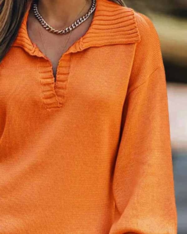 Lantern Sleeve Knit Sweater Dress