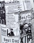 Newspaper Print Drawstring Ruched Skirt