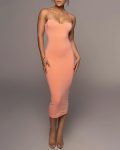 Spaghetti Strap Lace Trim Evening Dress