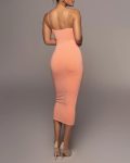 Spaghetti Strap Lace Trim Evening Dress