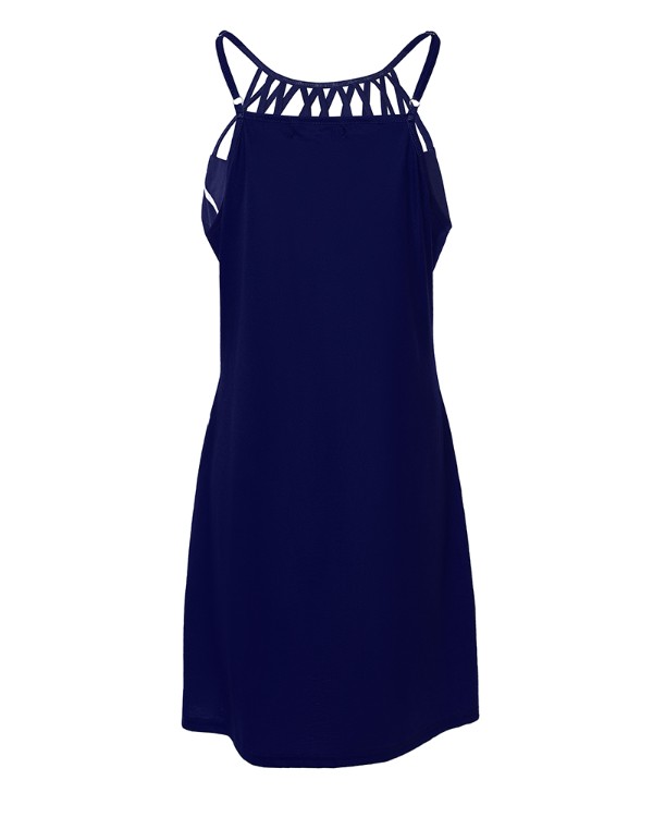 Allover Print Halter Hollow Out Casual Dress